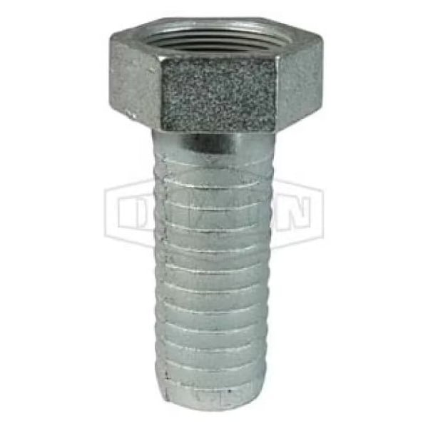 Long Shank Coupling, 1-1/4 in Nominal, Female NPSM x Hose End Style, 4-7/32 in L, Domestic