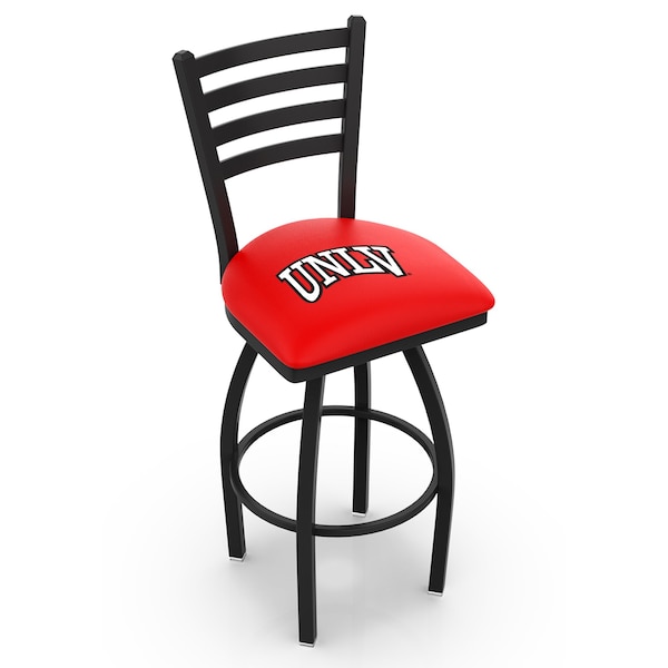 25" Blk Wrinkle UNLV Swivel Bar Stool, Ladder Back