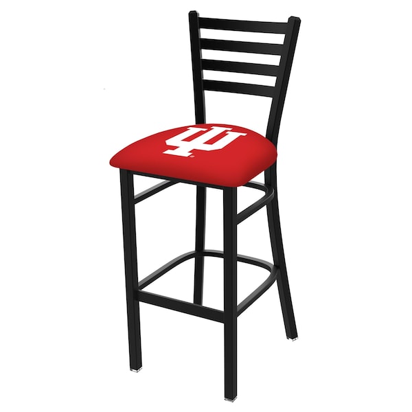 25" Blk Wrinkle Indiana Stationary Counter Stool, Ladder Back