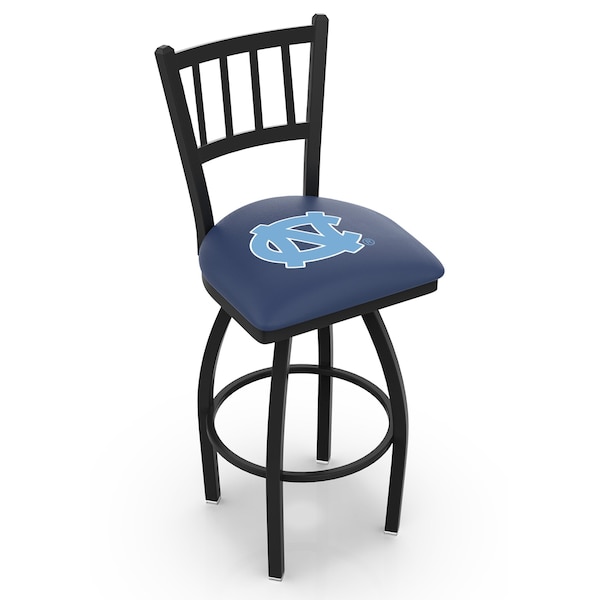 25" Blk Wrinkle North Carolina Swivel Bar Stool, Jailhouse Back