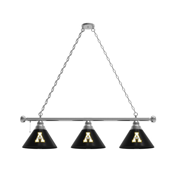 Appalachian State 3 Shade Billiard Light, Chrome Fixture