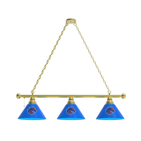 Boise State 3 Shade Billiard Light, Brass Fixture