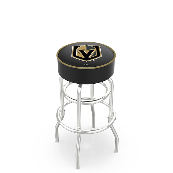 25" Vegas Golden Knights Cushion Seat, 2-Ring Chrome Swivel Bar Stool
