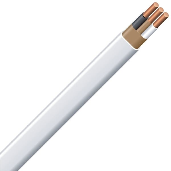 NM-B Non-Metallic Building Cable, 14 AWG, White, Solid, 100 ft