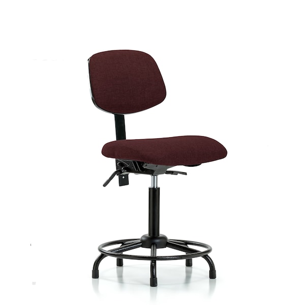 Chair, Fabric, Med Bench, RT Glides, Bur, No Arms, 22" to 29" Height, Burgundy