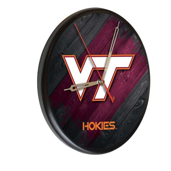 Virginia Tech University 13" Solid Wood Clock