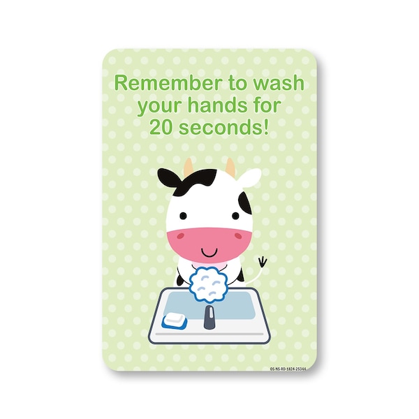 PSA Remember To Wash Your Hands For 20 Seconds 24in X 18in Peel N Stick Wall Graphic, RD-1824-25344