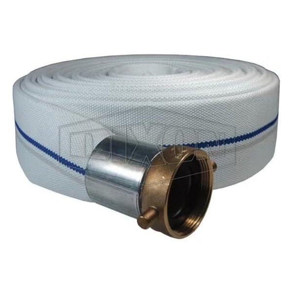 Single Jacket Mill Hose, 1-1/2 in, NST NH, 50 ft L, 75 psi, Synthetic, Domestic