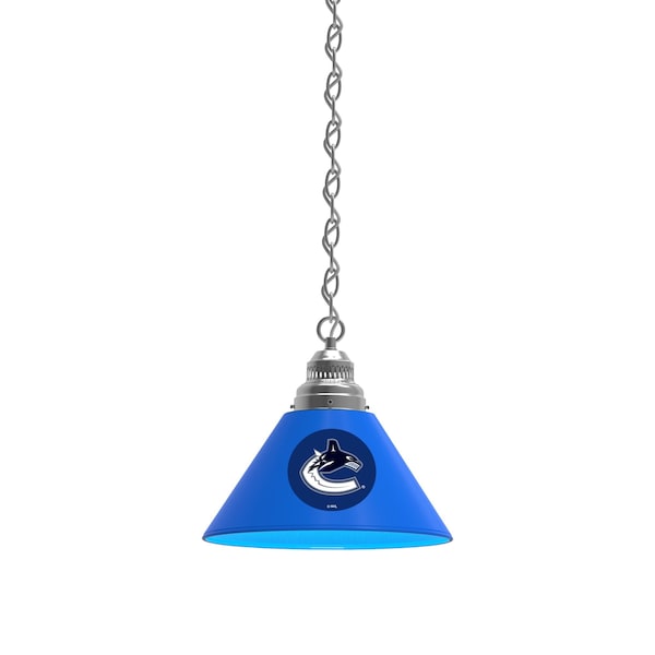 Vancouver Canucks Pendant Light, Chrome Fixture