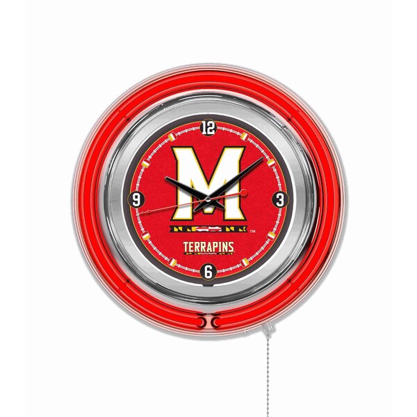 University of Maryland Double Neon 15" Clock