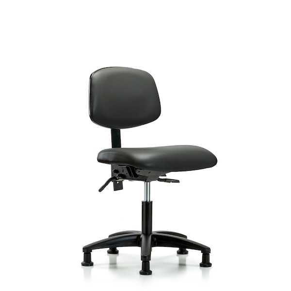 Vinyl Chair, Desk, Glides, Carbon