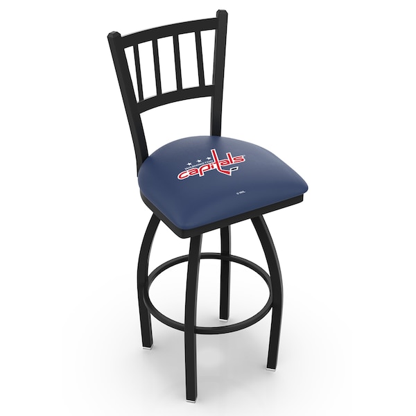 25" Blk Wrinkle Washington Capitals Swivel Bar Stool, Jailhouse Back