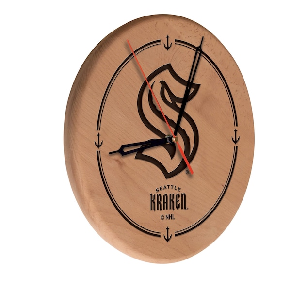 Seattle Kraken Laser Engraved Wood Clock