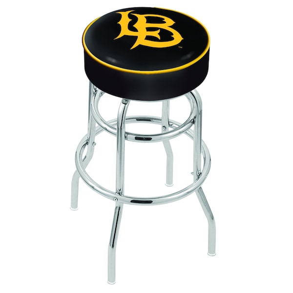 25" Long Beach State Univ Cushion Seat, 2-Ring Chrome Swivel Bar Stool