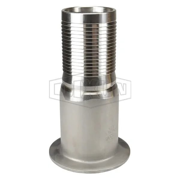 The Right Connection Crimp King Combination Nipple, 6 in, Hose Barb x Flange, 316 SS, Domestic