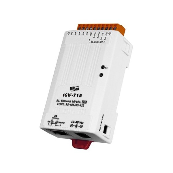 tGW715i Modbus TCP to RTU / ASCII gateway, 1 Isolated RS 422/485