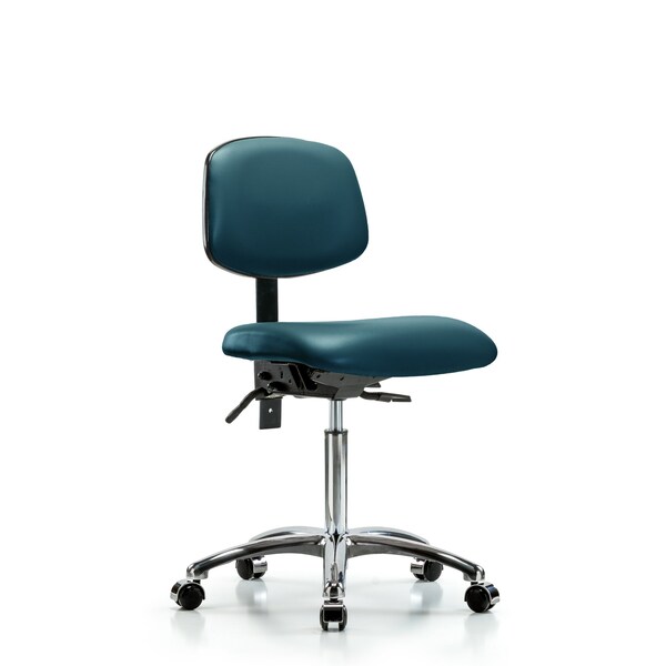 Vinyl Chair Chrome, Med Bench, Tilt, Casters, Royal