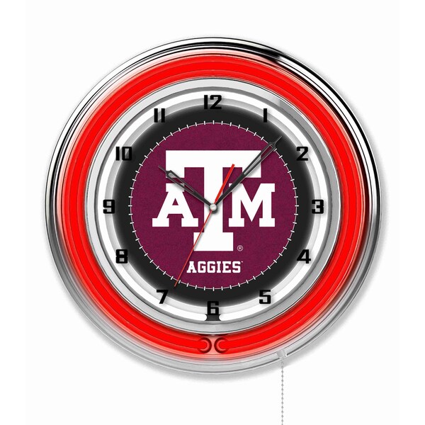 Texas A&M Double Neon 19" Clock