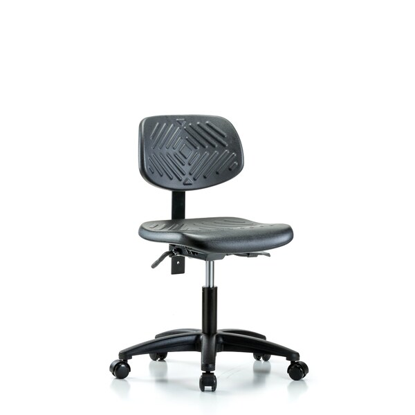 Desk Chair Desk Chair, Poly, Tilt Casters, No Arms, 17" to 22" Height, Black; Blue