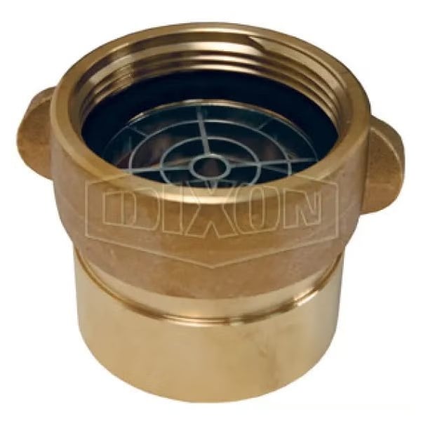 Suction Rocker Lug Adapter with Poly Screen, 3 x 2-1/2 in, FNPT x Female NST NH Swivel, Brass, Dom