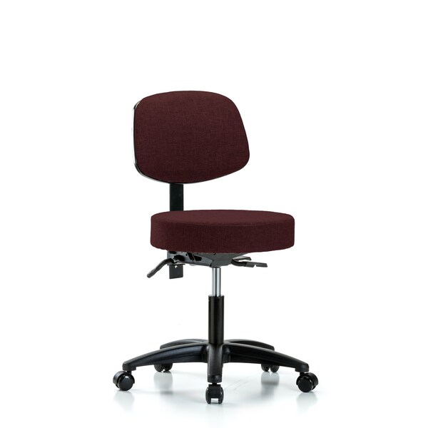 Desk Stool, Fabric, Bk, Tilt Casters, Bur