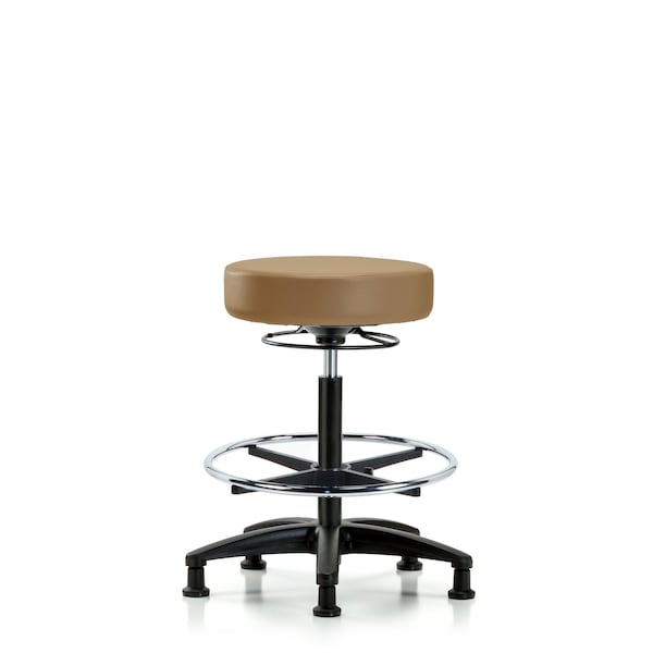 Bench Stool, Hi, Vinyl, CF, Glides, Taupe