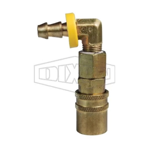 DQC CM Industrial Mold Interchange Valved Coupler, 1/2 in Nominal, Push-Loc Barb, Brass