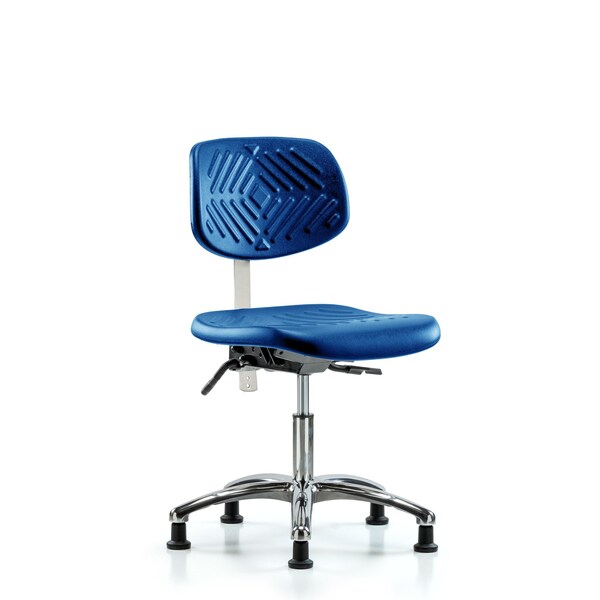 Poly Clean Room Chair, Desk, Glides, Blue