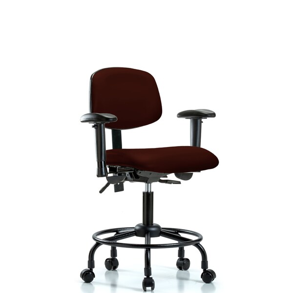 Desk Chair Desk Chair, Vinyl, Chr Tilt AA Glides, Ruby, Adjustable Arms, 21" to 26" Height, Vinyl