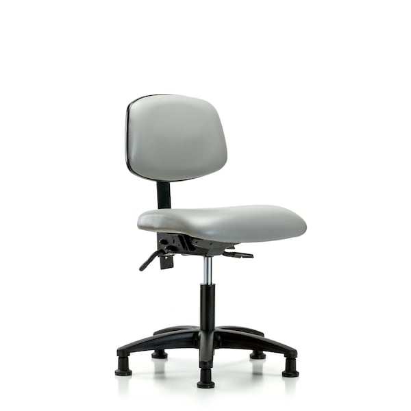 Desk Chair Desk Chair, Vinyl, Tilt Glides, Dov, No Arms, 18" to 23" Height, Vinyl, Dove