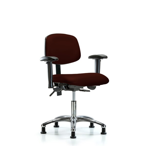 Desk Chair Desk Chair, Vinyl, Chr Tilt AA Glides, Burg, Adjustable Arms, 18" to 23" Height, Vinyl
