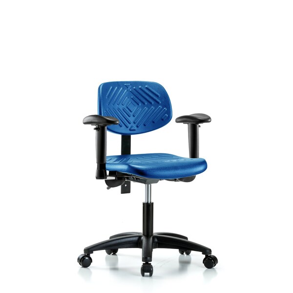 Poly Chair, Desk, Tilt, Arms, Casters, Blue