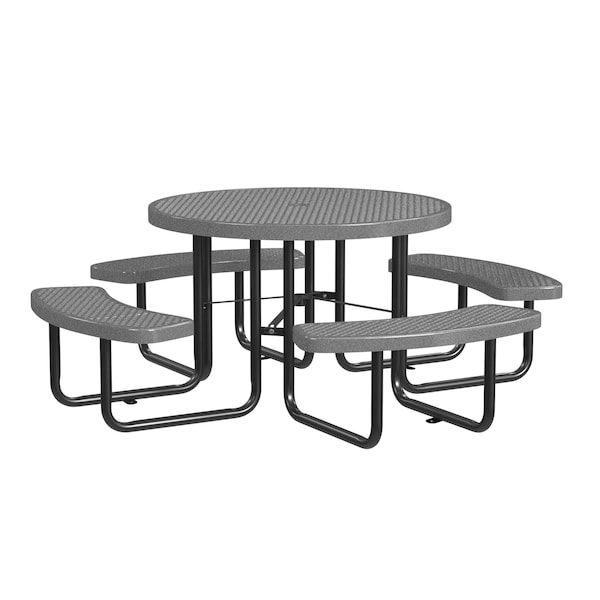 Round Picnic Table, Granite, Surface Mount, 46 in