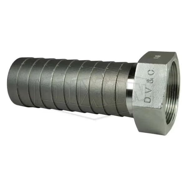 Super King Long Shank Coupling with SS Hex Nut, 1-1/2 in Nominal, Female NPSM End Style, 4-1/8 in L