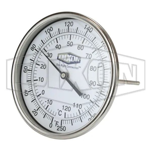 Bi-Metal Adjustable Thermometer, 5 in, 1/2 in MNPT, 4 in L Stem, 0 to 250DegF
