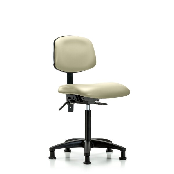 Chair, Vinyl, Med Bench, Tilt Glides, Wht, No Arms, 22" to 29" Height, Adobe White