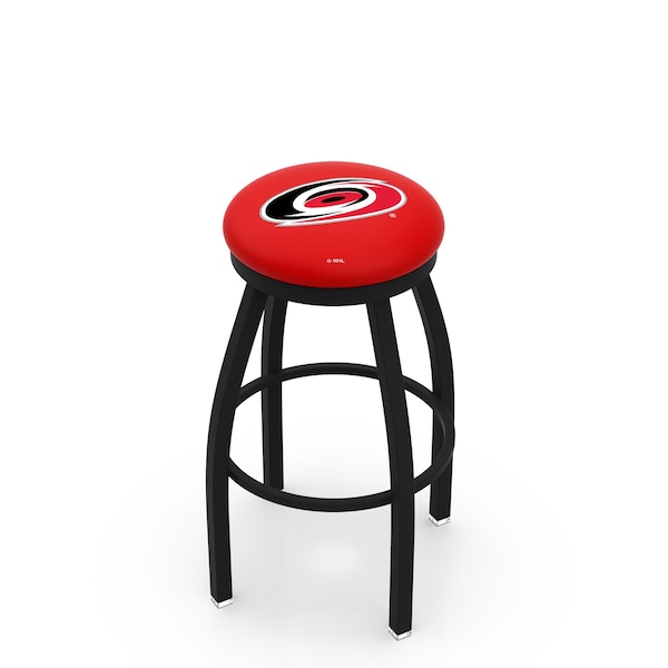 25" Blk Wrinkle Carolina Hurricanes Swivel Bar Stool, Accent Ring