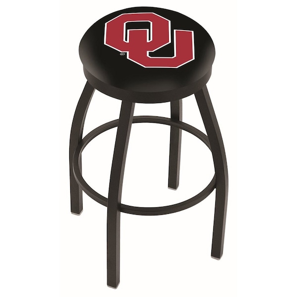 25" Blk Wrinkle Oklahoma Swivel Bar Stool, Accent Ring