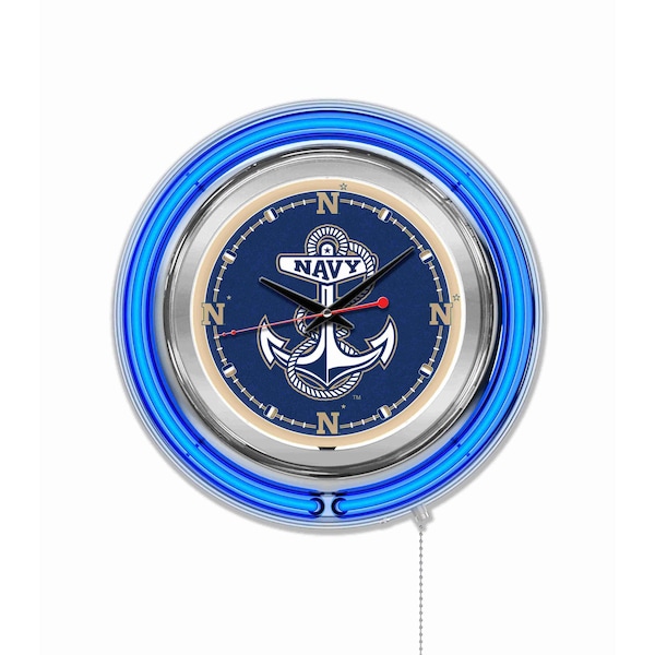 US Naval Academy Double Neon 15" Clock NAVY