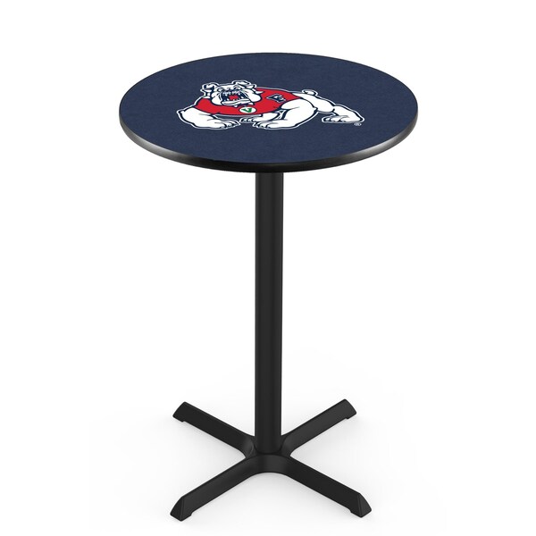 42" Blk Wrinkle Fresno State Pub Table, 36" dia. Top