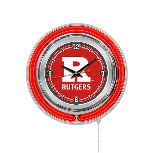 Rutgers Double Neon 15" Clock