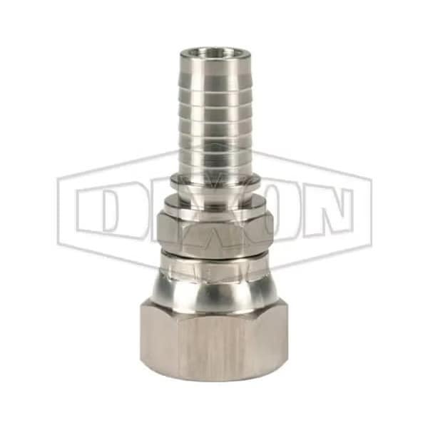 Crimp Collar, 1-1/4 in, Female JIC Swivel, 316 SS, Domestic