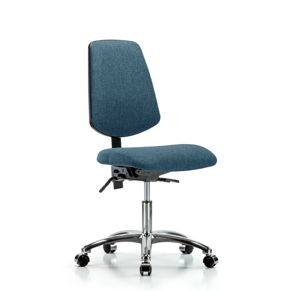Desk Chair Fab Desk Chair, Med, Bk, Cast Blu, No Arms, 19" to 24" Height, Fabric, Blue