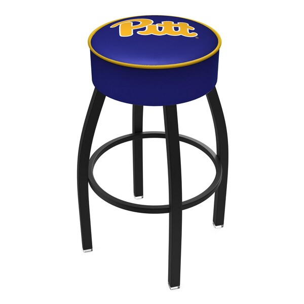 18" Blk Wrinkle Penn State Swivel Stool, Accent Ring