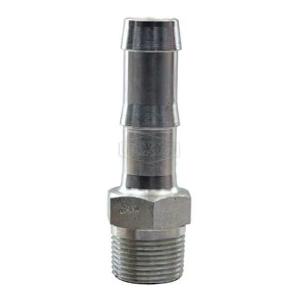 King Hex Nipple, 1/4-18 x 3/8 in Nominal, MNPT x Hose, Steel, Plated, Domestic