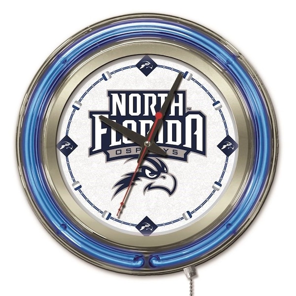 University of North Florida Double Neon 15" Clock
