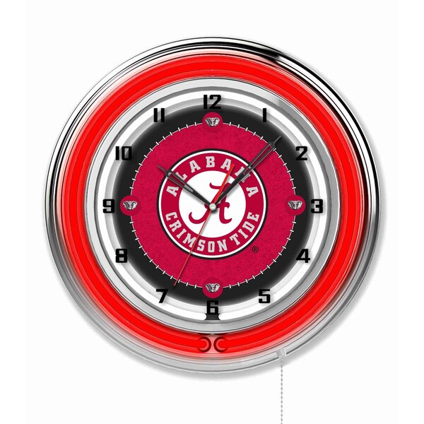University of Alabama Double Neon 19" Clock (Script A)