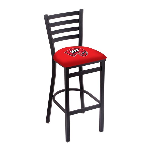 25" Blk Wrinkle Western Kentucky Stationary Counter Stool, Ladder Back