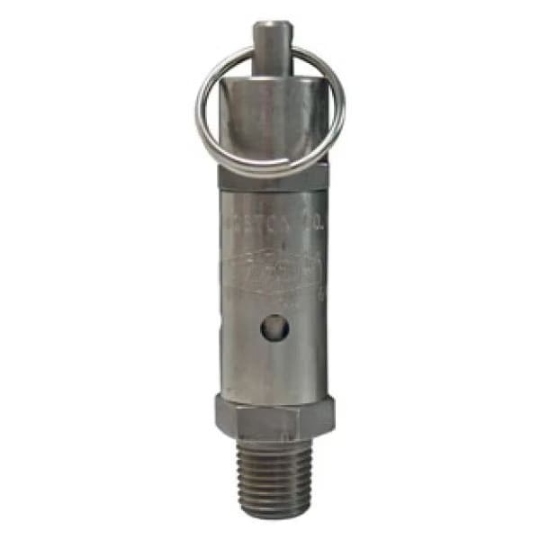 Standard Safety Pop-Off Valve, 1/4 in, MNPT, 132 SCFM, Stainless Steel Body