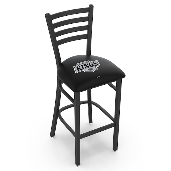 25" Blk Wrinkle Los Angeles Kings Stationary Counter Stool, Ladder Back